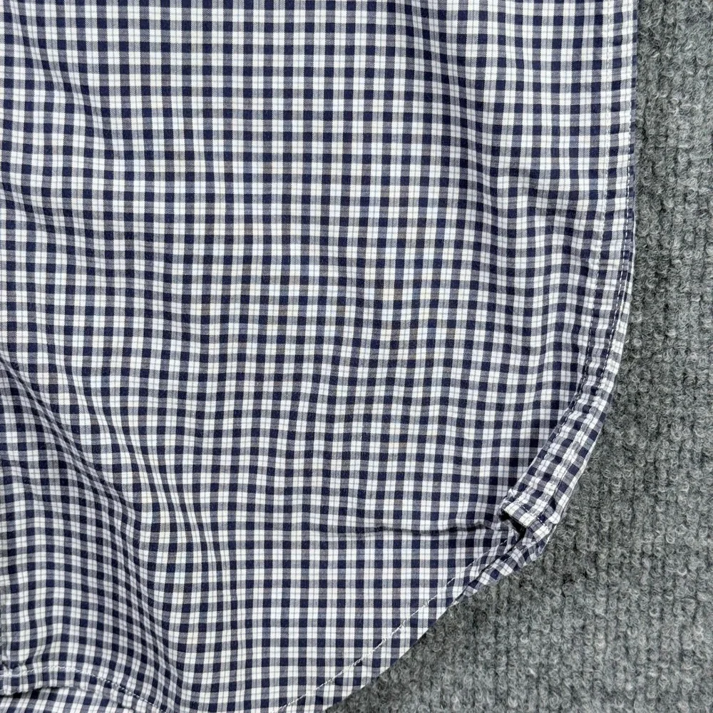 Ralph Lauren Shirt Boys S Navy Blue White Gingham Short Sleeve Button Down